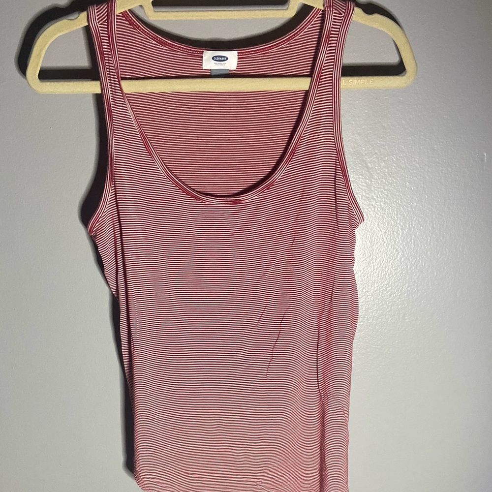 Old navy red and white striped tank top